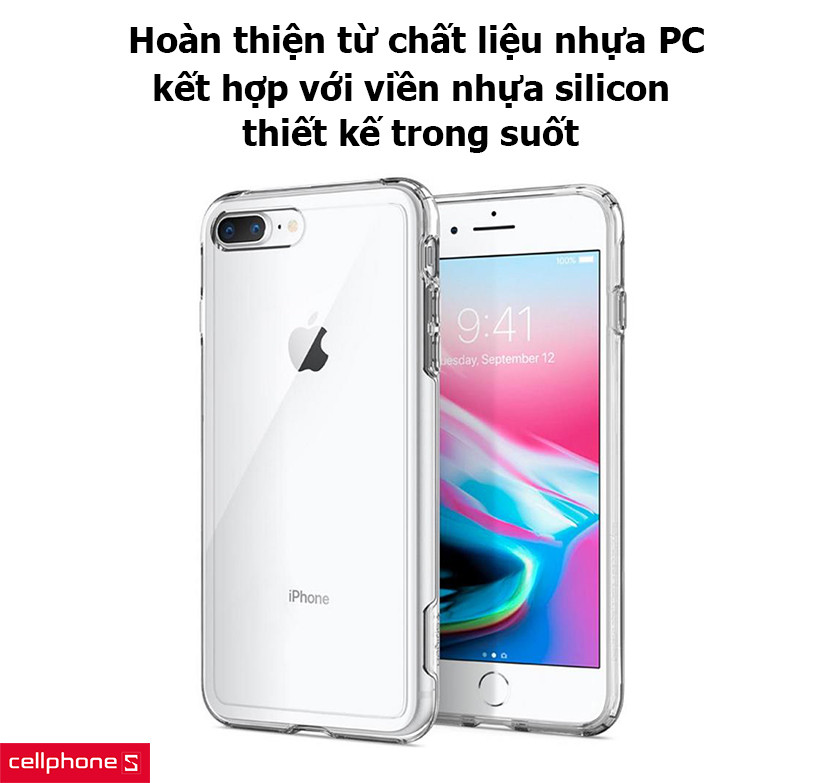 Hoàn thiện từ chất liệu nhựa PC trong suốt kết hợp với viền nhựa silicon