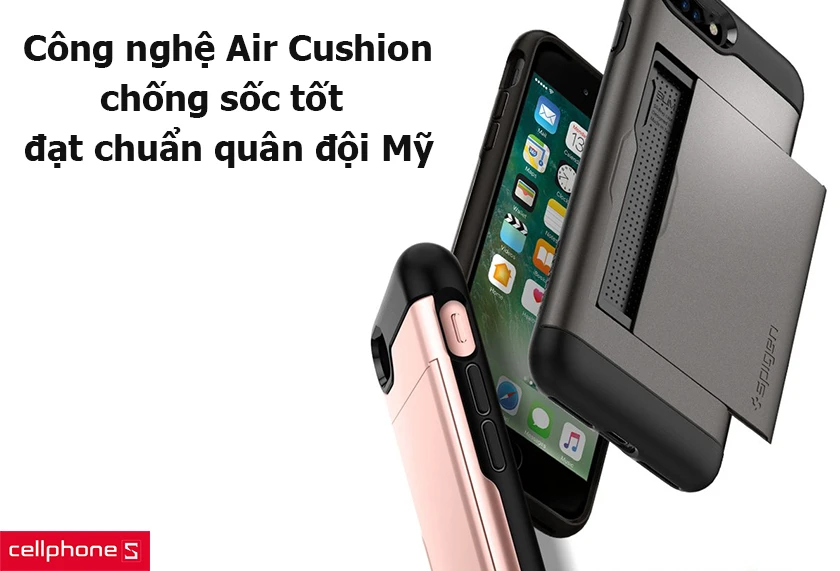 Công nghệ Air Cushion chống sốc tốt, đạt chuẩn quân đội Mỹ