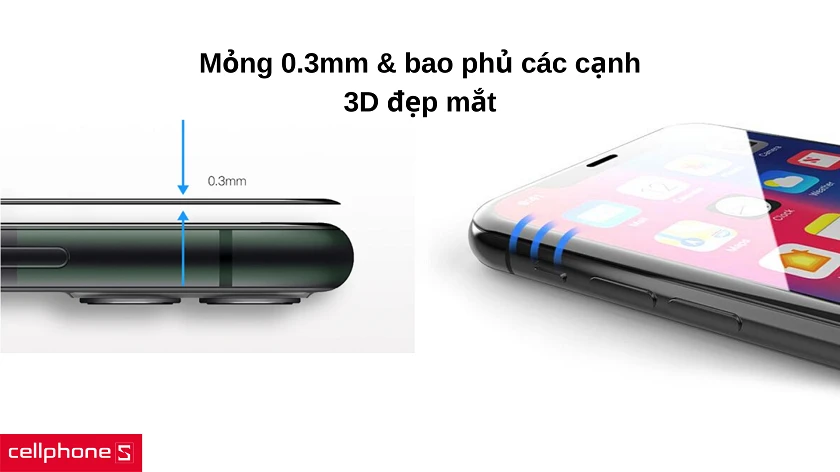 Bao phủ màn hình phong cách 3D đẹp mắt, cao cấp và tinh nhạy