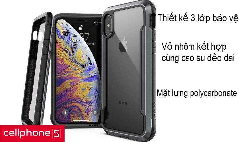 Thiết kế vỏ nhôm cứng cáp cùng mặt lưng polycarbonate trong suốt