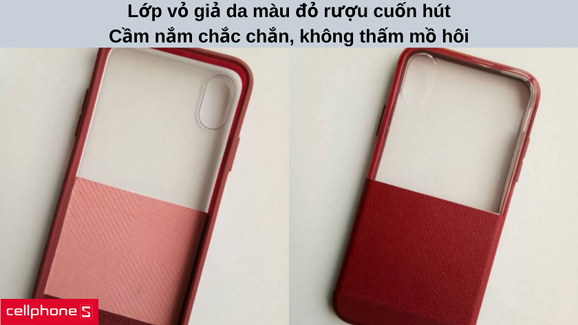 Lớp vỏ giả da màu đỏ rượu &#34;burgundy&#34; đầy cuốn hút