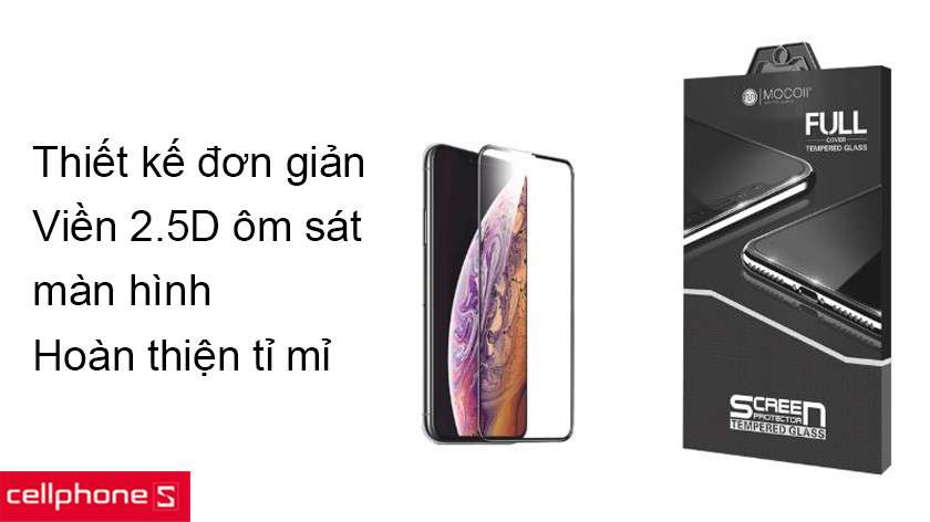 Thiết kế full màn hình với viền đen, bo viền 2.5D giúp ôm sát màn hình