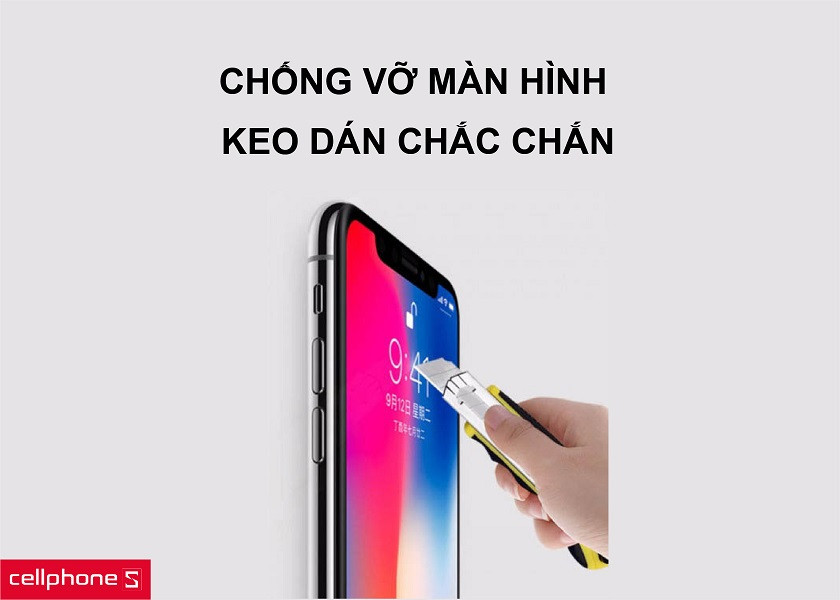 Miếng dán cường lực chống vỡ màn hình và keo dính chắc chắn tuyệt đối