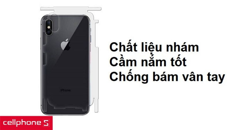 Chất liệu nhám cho trải nghiệp cầm nắm tốt và chống bám vân tay hiệu quả