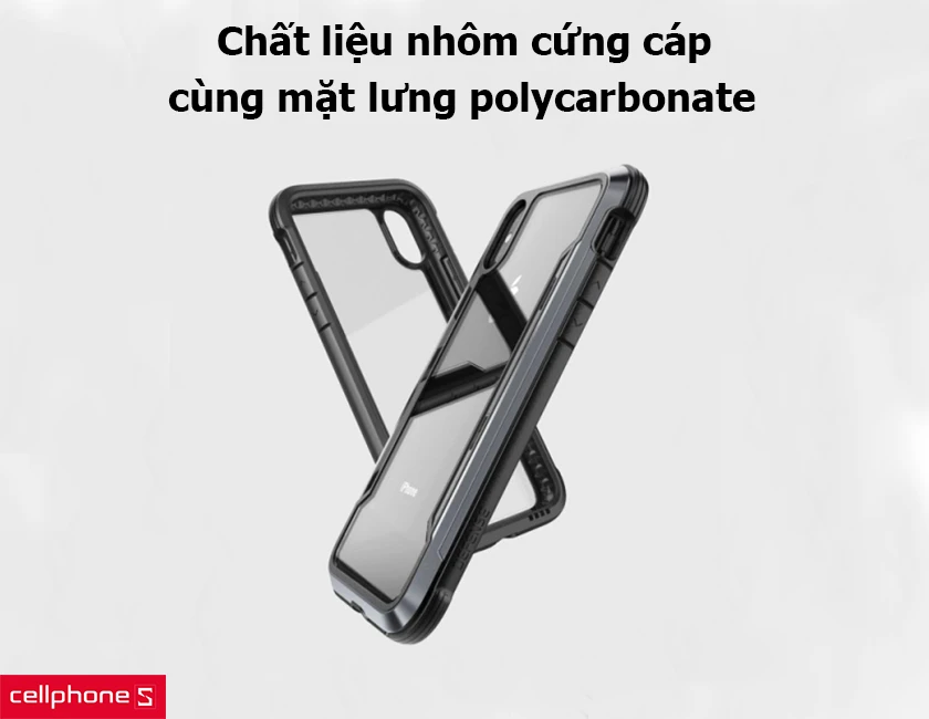 Chất liệu nhôm cứng cáp cùng mặt lưng polycarbonate