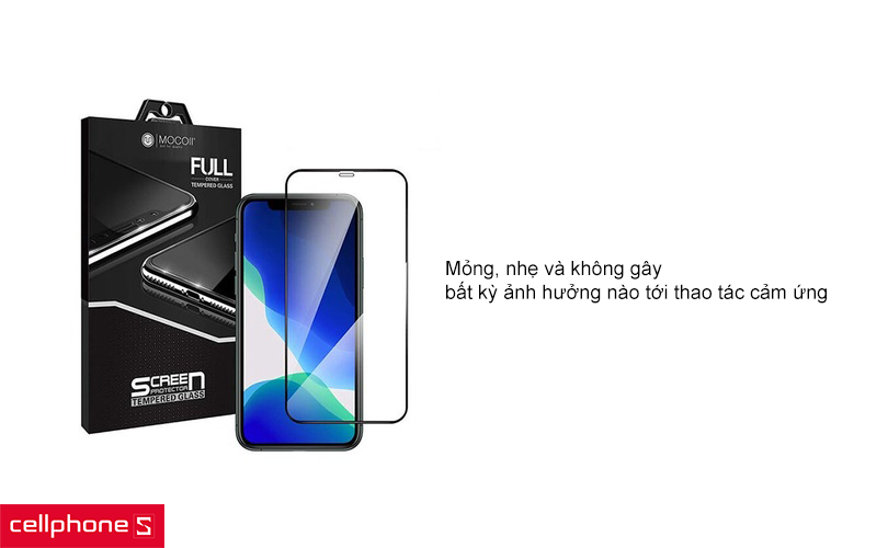 Mỏng, nhẹ và không gây ảnh hưởng tới thao tác cảm ứng