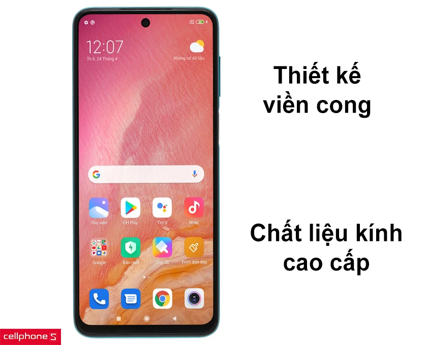 Thiết kế viền cong, chất liệu kính cao cấp