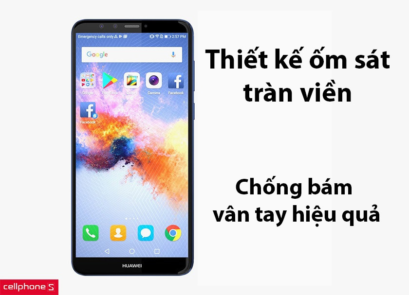 Thiết kế ốm sát tràn viền, chống bám vân tay và mồ hôi trên màn hình hiệu quả