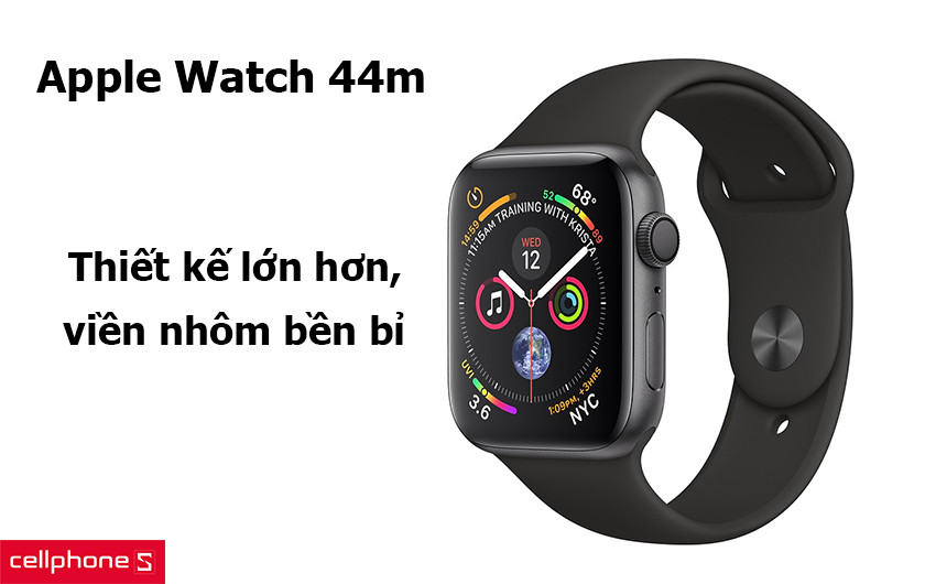Apple Watch 44m – Thiết kế lớn hơn, viền nhôm bền bỉ