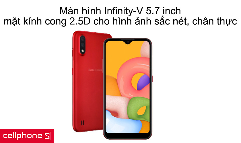 Màn hình Infinity-V 5.7 inch, mặt kính cong 2.5D cho hình ảnh sắc nét, chân thực