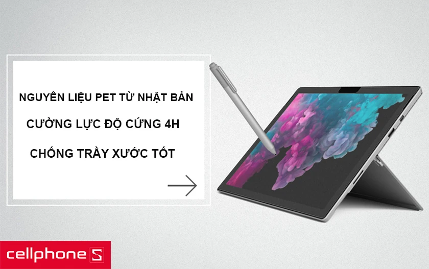 Độ cứng vượt trội 4H chống trầy xước, dễ dán dễ gỡ bỏ