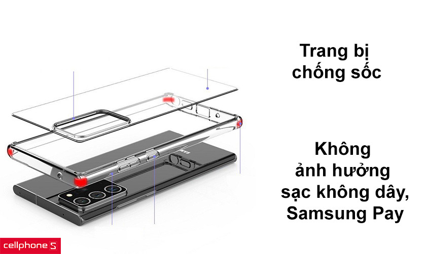 Trang bị chống sốc, không ảnh hưởng sạc không dây