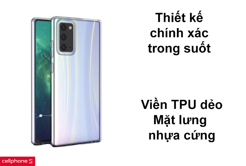 Thiết kế ôm sát điện thoại, chất liệu viền TPU dẻo