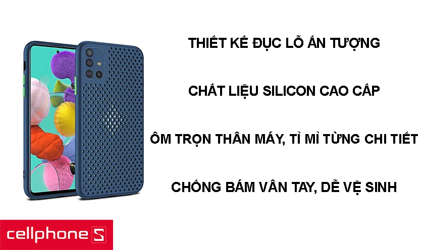 Thiết kế đục lỗ ấn tượng, chất liệu silicon bền bỉ