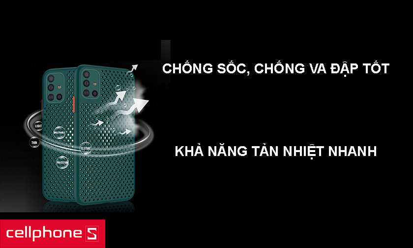 Khả năng bảo vệ máy toàn diện, chống sốc, tản nhiệt tốt