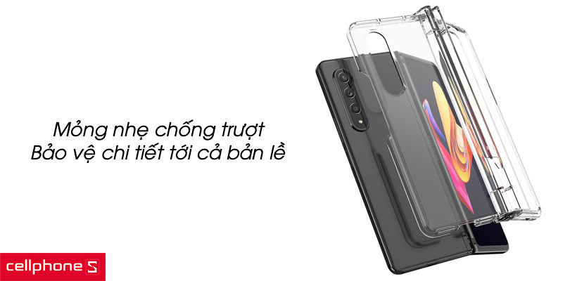 Ốp lưng Samsung Galaxy Z Fold 3 Araree Nukin 360P Clear