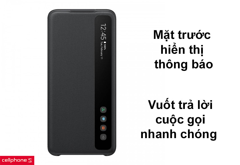 Mặt trước trong suốt hiển thị thông báo, vuốt trả lời cuộc gọi nhanh chóng