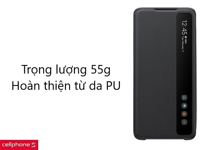 Trọng lượng chỉ 55g, hoàn thiện từ da PU