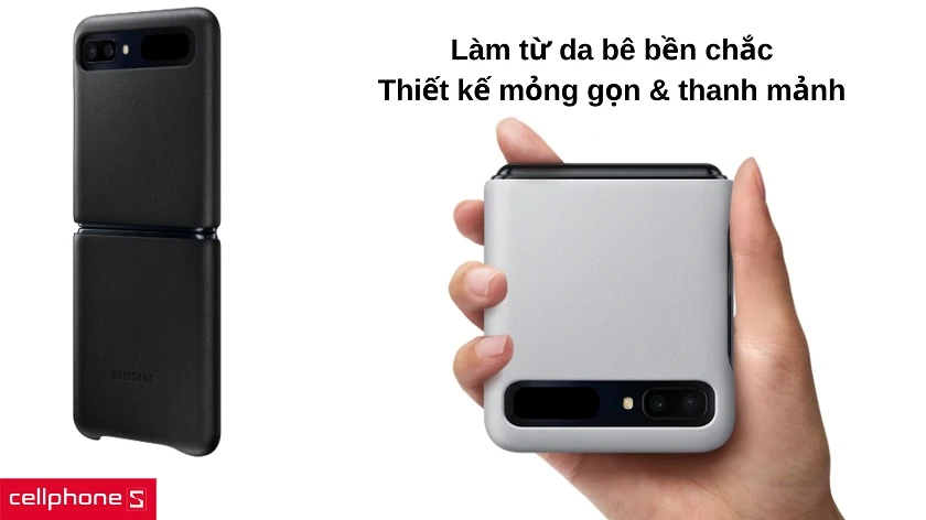 Chất liệu da bê chắc chắn, bền lâu cùng với thiết kế mỏng gọn