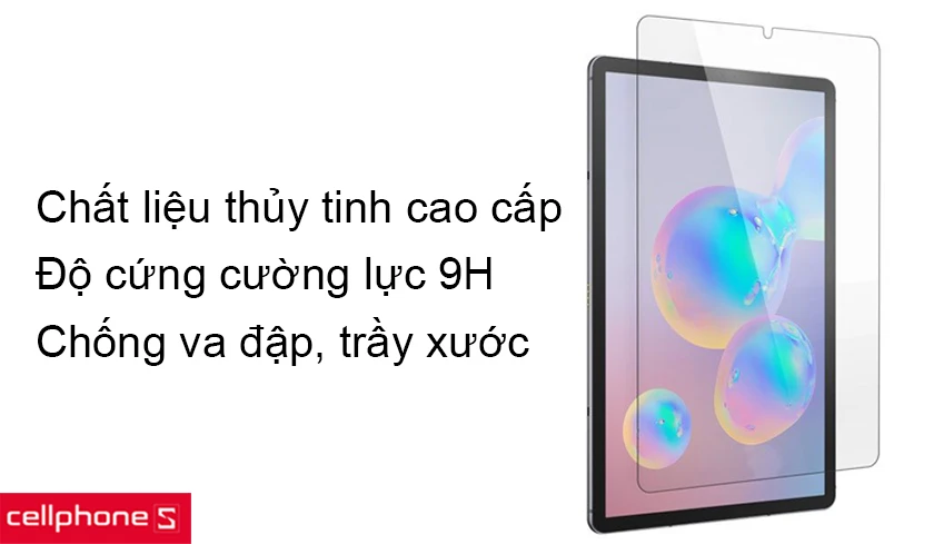 Độ cứng cường lực 9H chống va đập, chống trầy xước gấp 4 lần