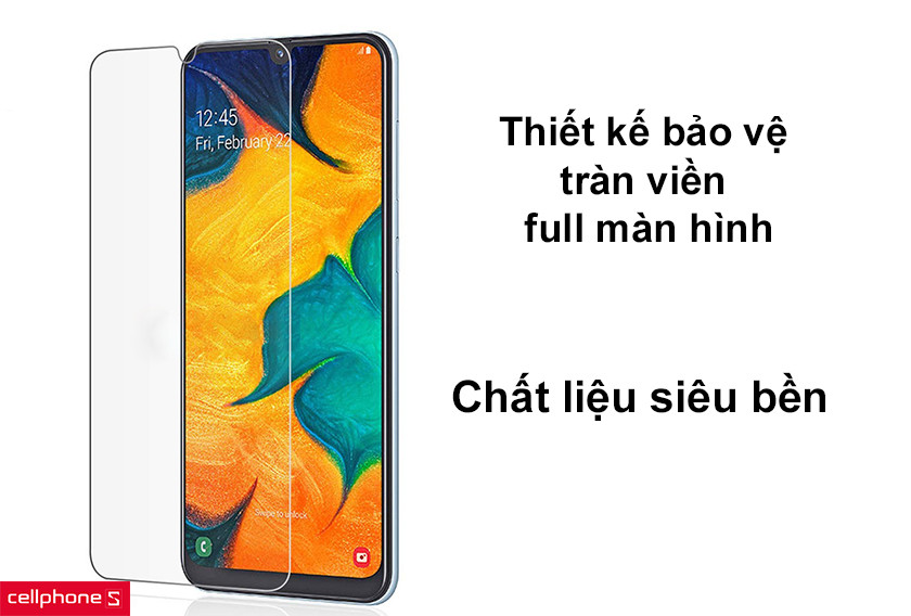 Thiết kế bảo vệ tràn viền full màn hình, chất liệu siêu bền hạn chế nứt vỡ