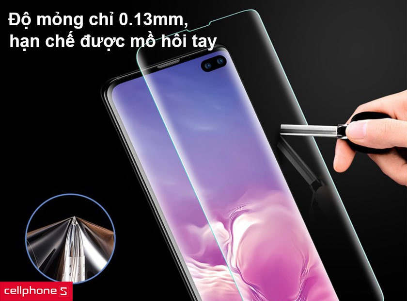 Độ mỏng chỉ 0.13mm, hạn chế được mồ hôi tay