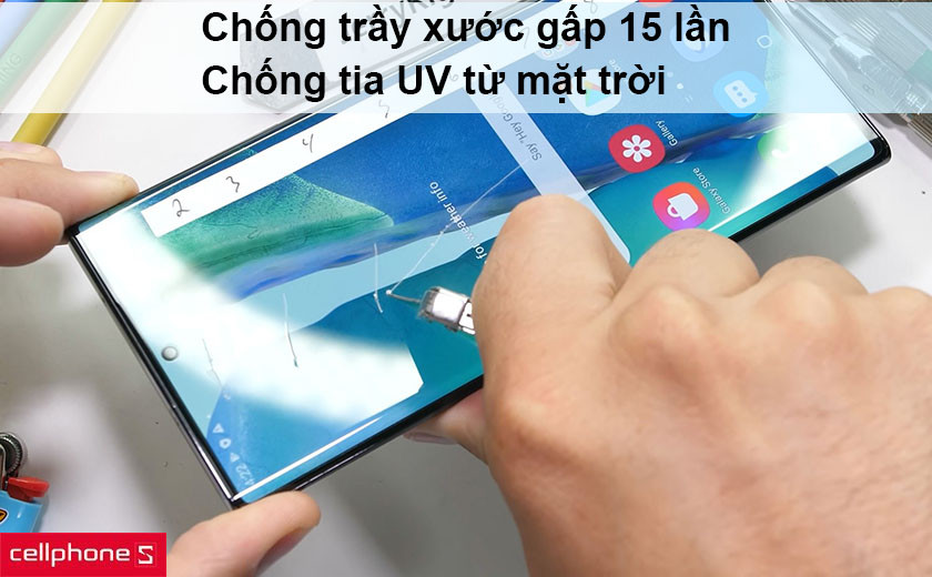 Chống trầy xước tốt hơn 10-15 lần miếng dán cường lực thông thường