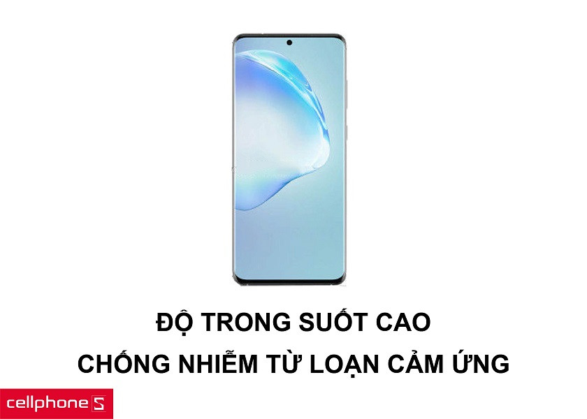 Bảo vệ màn hình toàn diện với độ trong suốt cao cùng độ nhạy cao chống nhiễm từ