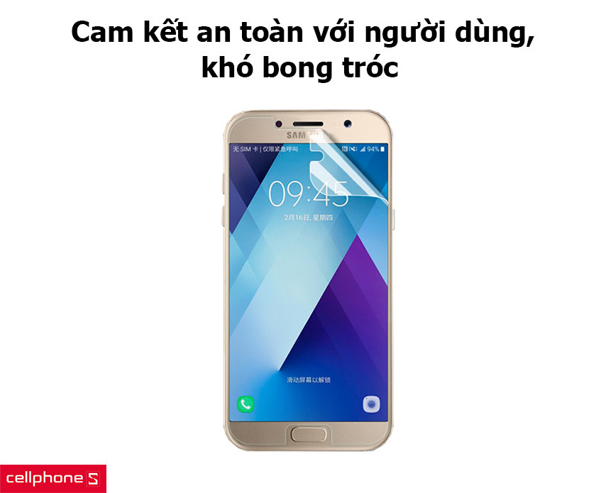 Cam kết an toàn với người dùng, khó bong tróc