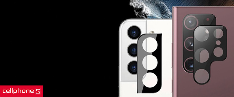 Dán camera Samsung Galaxy S22 Ultra Zeelot Pishield viền màu – Bảo vệ camera khỏi trầy xước