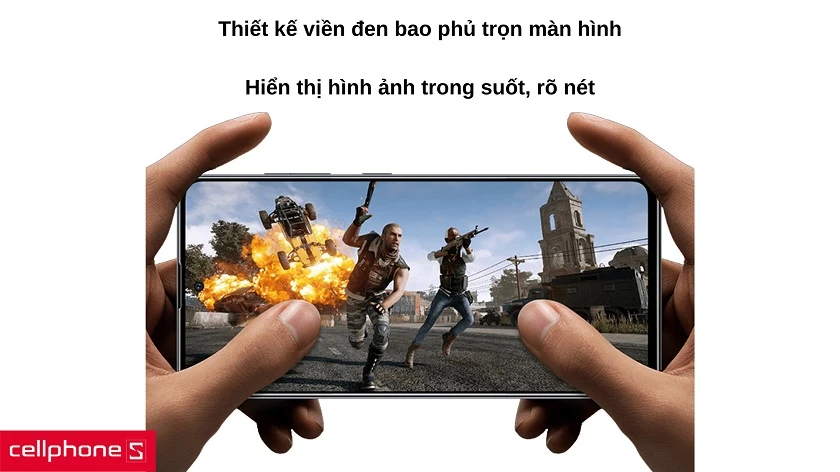 Thiết kế bao phủ trọn màn hình với viền đen sang trọng và độ trong suốt ấn tượng