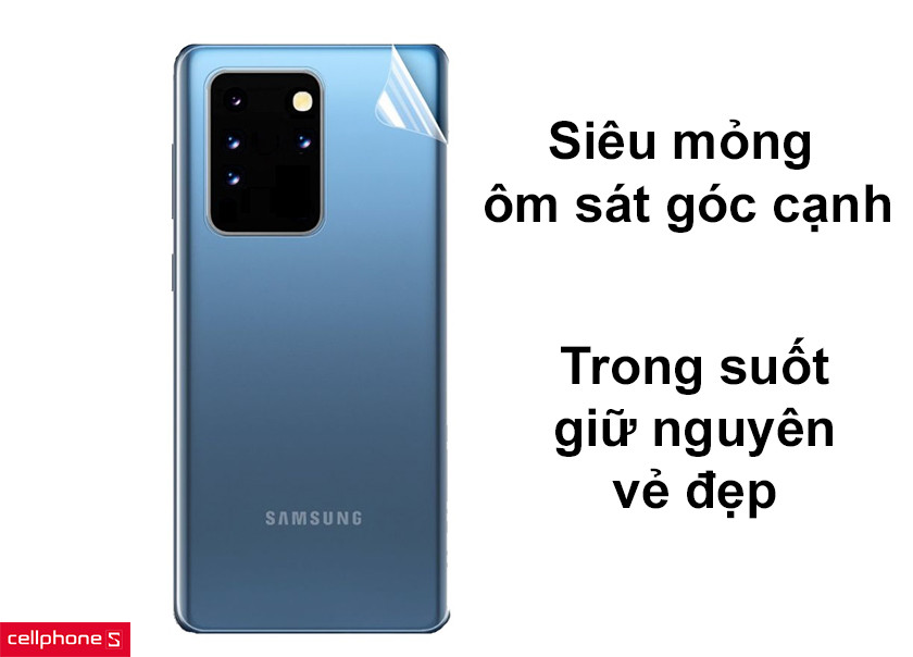 Siêu mỏng ôm sát góc cạnh, trong suốt giữ nguyên vẻ đẹp của Galaxy S20 Ultra