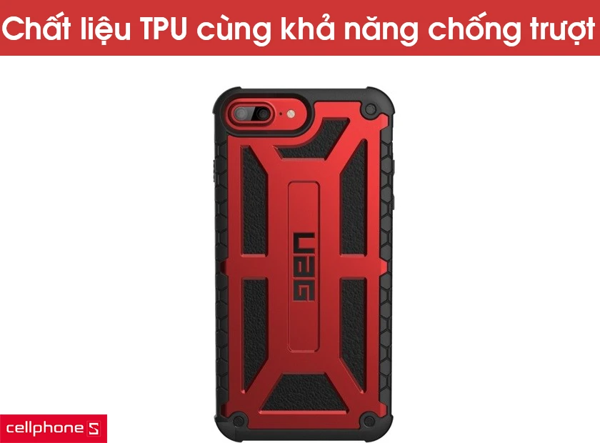 Chất liệu nhựa dẻo TPU cao cấp cùng khả năng chống trượt và bám vân tay cực tốt