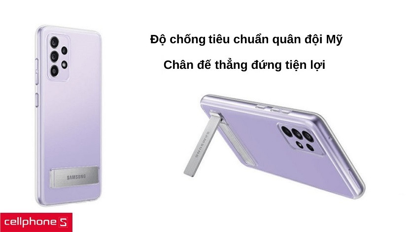 Độ chống sốc đạt chuẩn quân đội tiên tiến, tích hợp chân đế giữ máy thẳng đứng tiện lợi