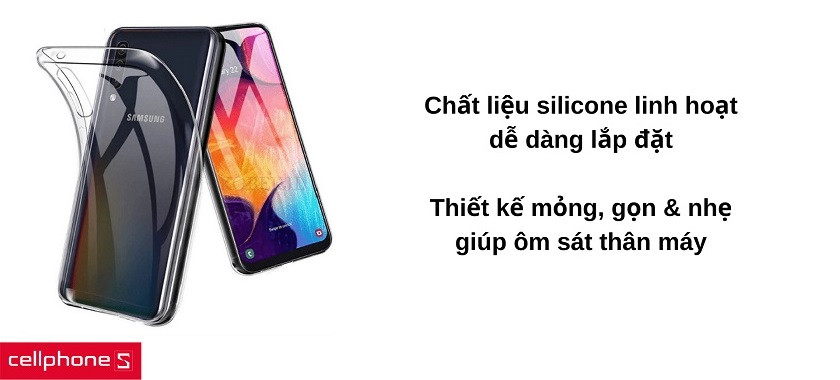 Chất liệu silicone dẻo dai & linh hoạt, thiết kế mỏng nhẹ ôm sát máy