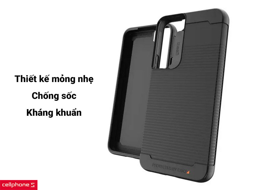 Ốp lưng Samsung Galaxy S22 Gear4 D30 Havana - Mỏng nhẹ, kháng khuẩn cao