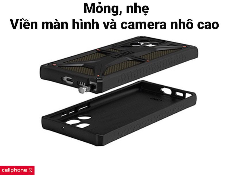 Ốp lưng Samsung Galaxy S22 Ultra UAG chống sốc Monarch Kevlar Black