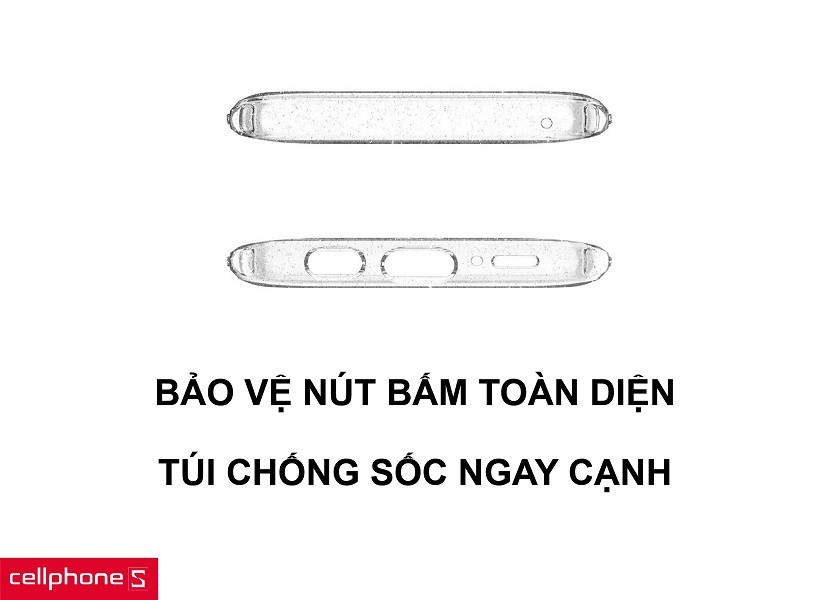Bảo vệ toàn diện các nút bấm với phím đàn hồi cùng các túi khí chống sốc cạnh