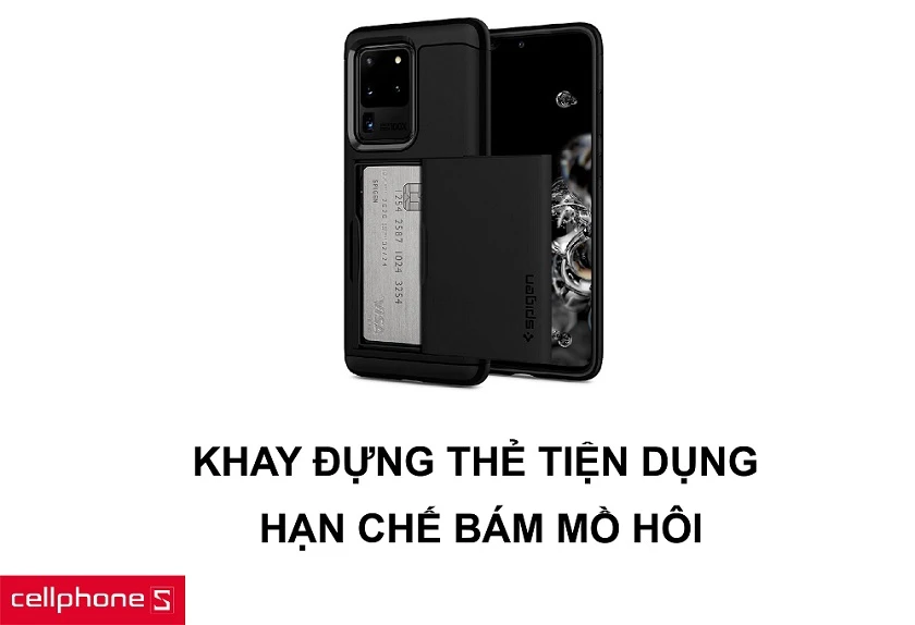 Tích hợp khay để thẻ tiện dụng và khả năng chống bám vân tay và mồ hôi