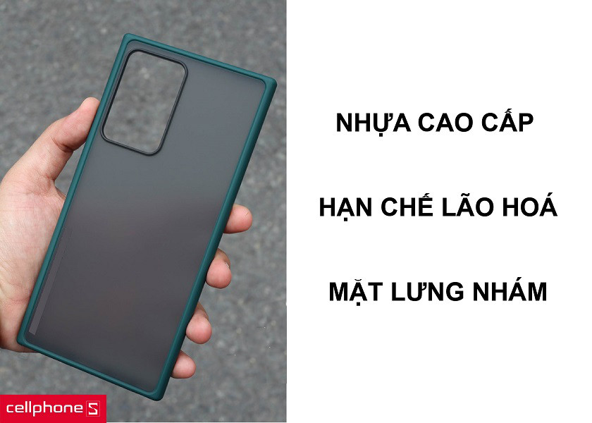 Thiết kế bằng nhựa cao cấp hạn chế lão hoá cùng phần mặt lưng nhám trong suốt