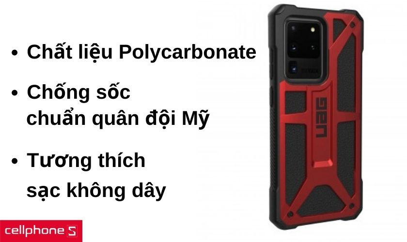 Thiết kế lưng máy độc đáo và chất liệu polycarbonate mềm dẻo