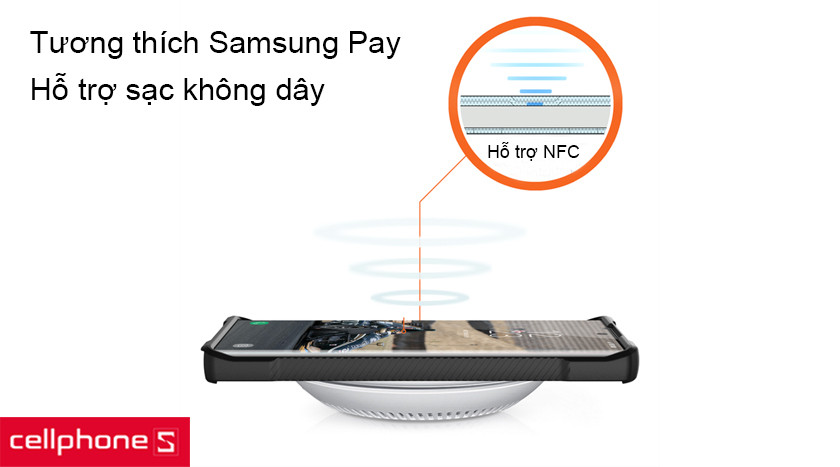 Khả năng tương thích khi sử dụng sạc không dây hay Samsung Pay