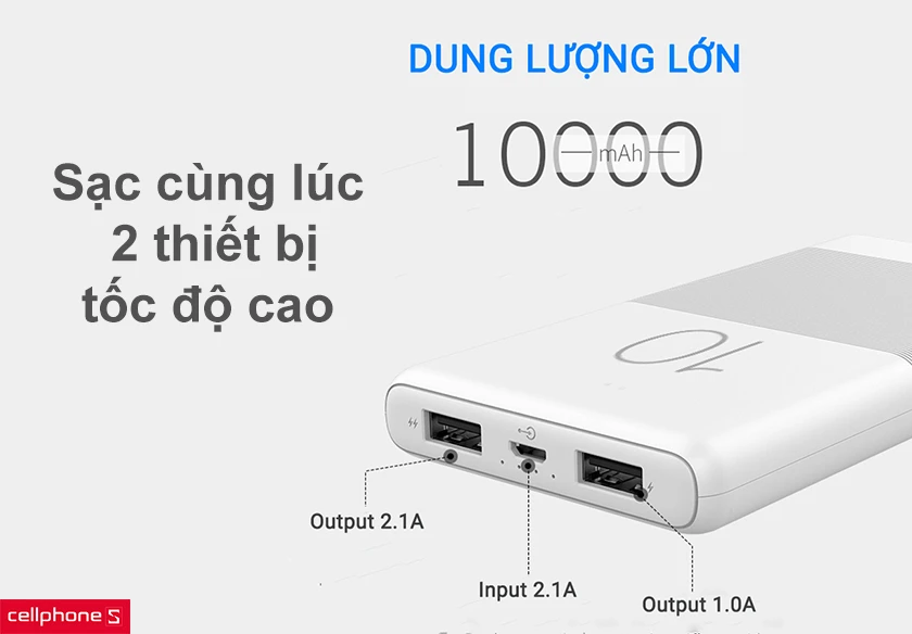 Dung lượng pin 10.000mAh