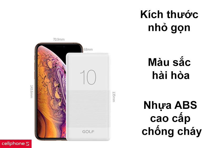 Thiết kế nhỏ gọn, chất liệu nhựa ABS cao cấp