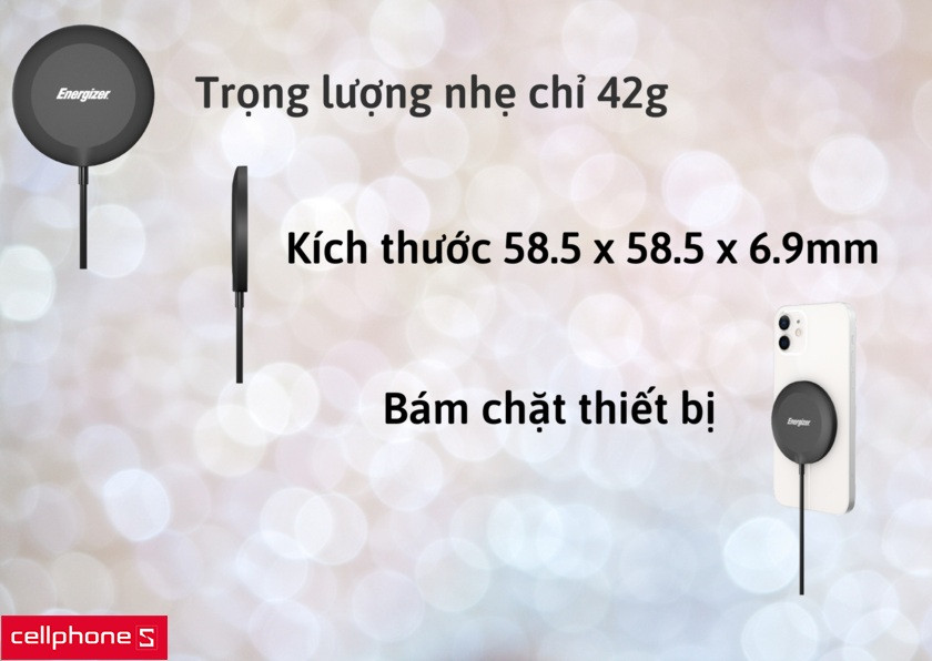 Thiết kế siêu mỏng, từ tính bám chặt thiết bị không sợ rơi