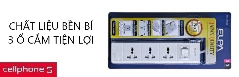 Chất liệu cao cấp, 3 ổ cắm tiện lợi
