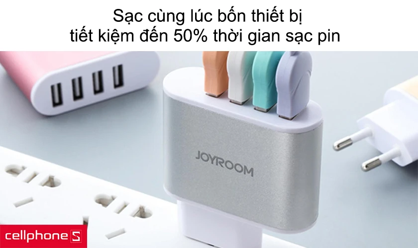 Sạc cùng lúc bốn thiết bị, tiết kiệm đến 50% thời gian sạc pin