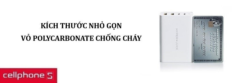 Kích thước nhỏ gọn, vỏ polycarbonate chống cháy