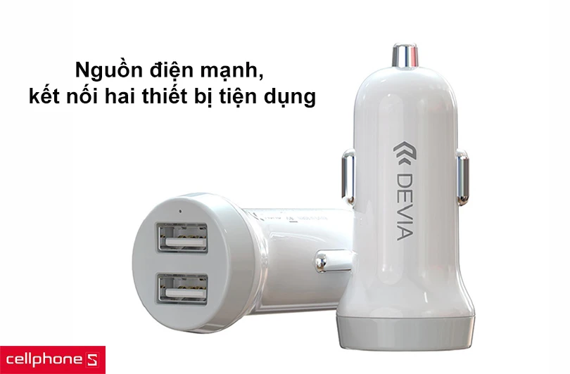 Sạc ô tô Devia Smart Series Suit For Lightning (5V 3.1A, 2USB)