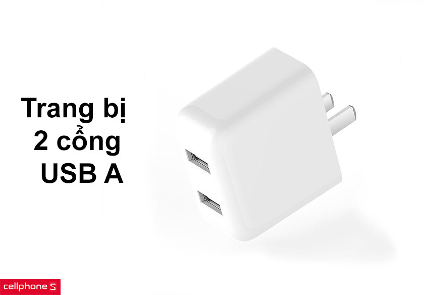 Trang bị 2 cổng USB A